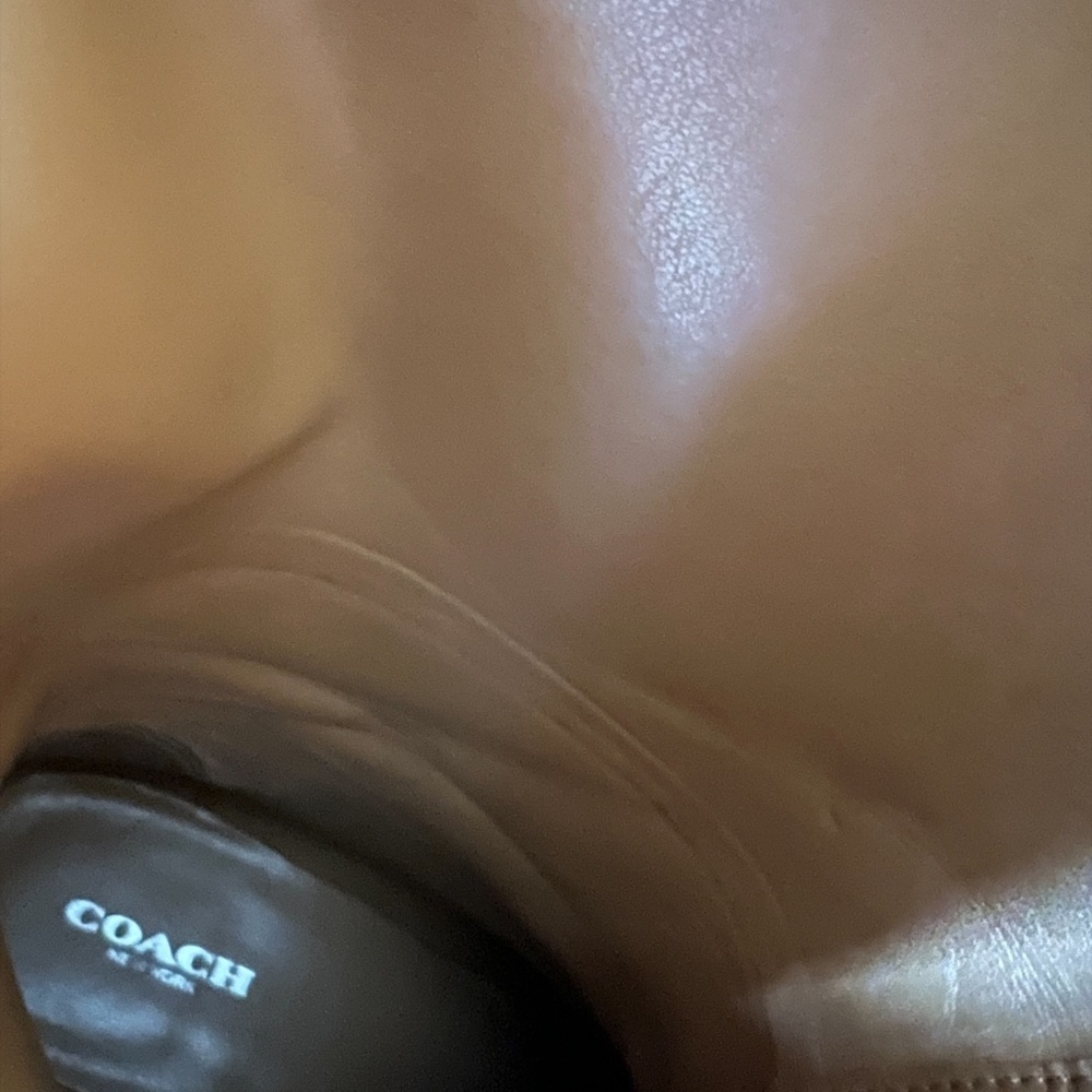 Coach Mabel Leather Western Chain Riding Boots in color Dark Smoke Size 7.5B - Picture 11 of 14